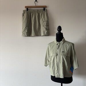 Columbia Women’s Elevated View Utility Shirt & Cargo Skirt Sz Medium Sage NWT